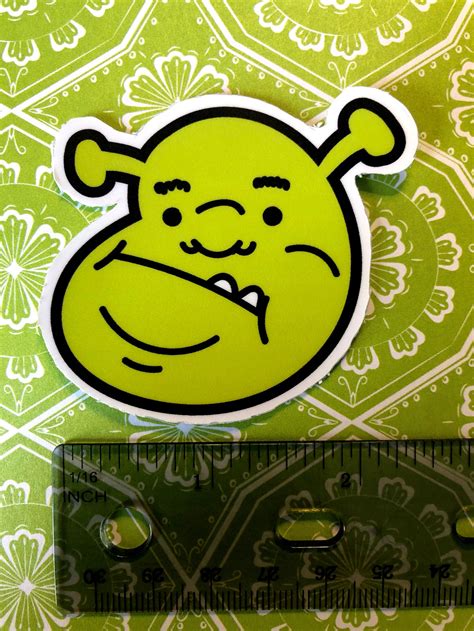 Shrek Ogre Face Vinyl Sticker Etsy