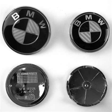 7pcs Bmw Black Carbon Fibre Badge Emblem Set Wheel Centre 7x Caps E60