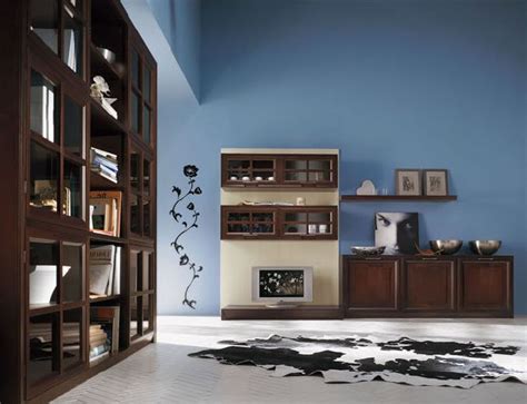 Oem su misura di disegno! Il marrone dei mobili su una parete blu balena | I colori ...