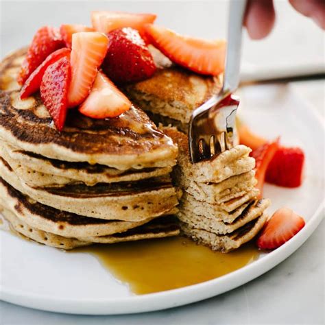Whole Grain Pancakes With Macerated Strawberries Our Salty Kitchen