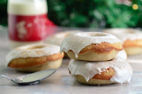 Baked Eggnog Doughnuts With Eggnog Rum Glaze Home In The Finger Lakes