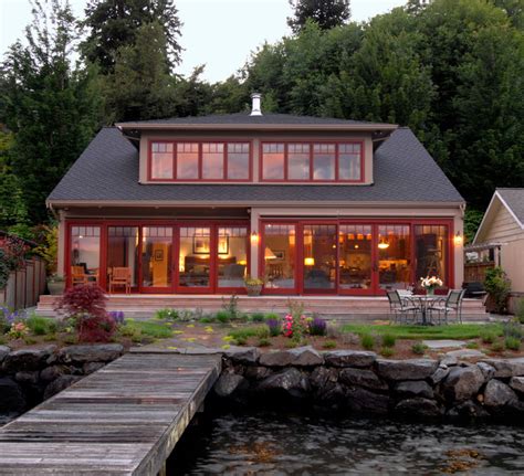 Lake Washington Waterfront Home Beach Style Exterior Seattle By