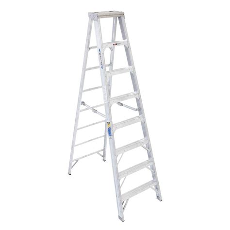 Werner 8 Ft Aluminum Step Ladder With 375 Lb Load Capacity Type Iaa