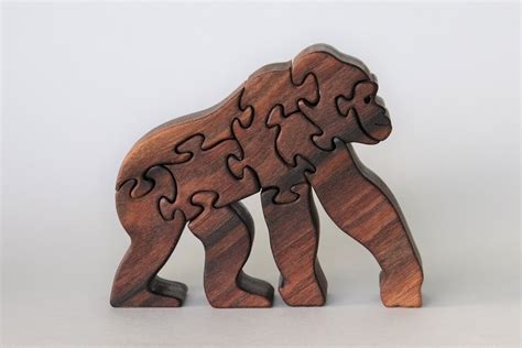 Gorilla Puzzle Scroll Saw Pattern Wooden Puzzle Plan Diy Etsy