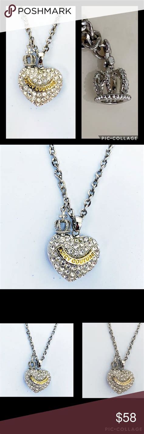 Juicy Couture Pave Heart Necklacefree Crown Charm Juicy Couture