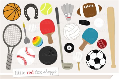 Sports equipment vector clipart and illustrations (229,904). Sports Equipment Clipart By Little Red Fox Shoppe ...