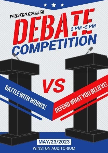 Debate Competition Poster Template And Ideas For Design Fotor