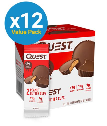 Buy Quest Nutrition Peanut Butter Cups 12 X 42g At Mighty Ape Nz