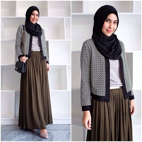 Kemudian mama masih berpakaian lengkap seperti sebelumnya keluar dari kamar. Pin oleh Rahmah Monasfaly di Outfits | Model pakaian hijab ...