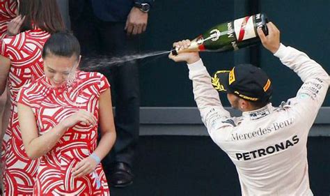 Formula One Lewis Hamilton ‘sexist Champagne Spray On F1 Podium Girl