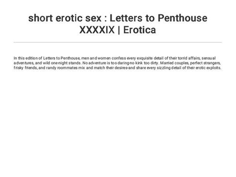 Short Erotic Sex Letters To Penthouse Xxxxix Erotica