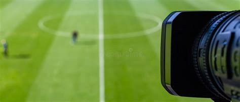 Camera For Live Stream At A Football Stadium Stock Photo Image Of