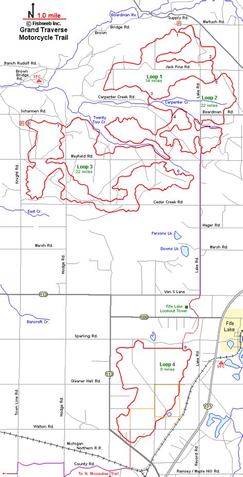 Grand Traverse Mccct Motorcycle Off Road Trail Map Grand Traverse