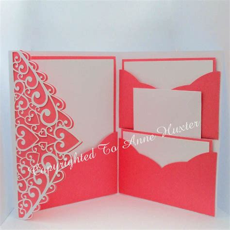 Swirl And Heart Pocket Fold Invitation Template