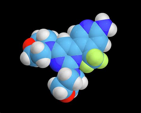 Buparlisib Experimental Drug Molecule Photograph By Dr Tim Evans