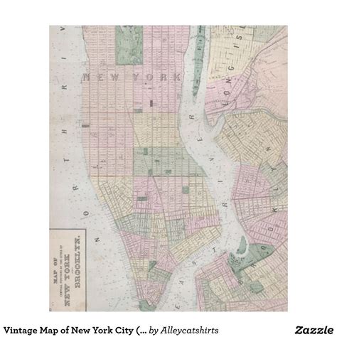 Vintage Map Of New York City 1873 Fleece Blanket Zazzle Map Of