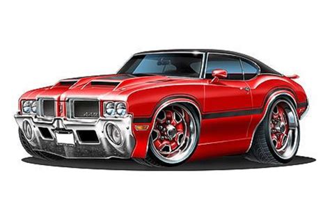 Muscle Car Cartoon Drawings ~ Car Muscle Vector American Cartoon