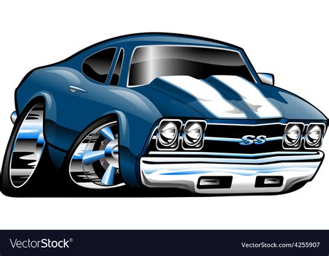 American Classic Muscle Car Cartoon Royalty Free Vector