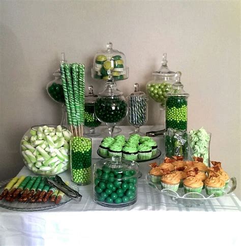 Green Candy Buffet Candy Buffet Tables Candy Table Birthday Party