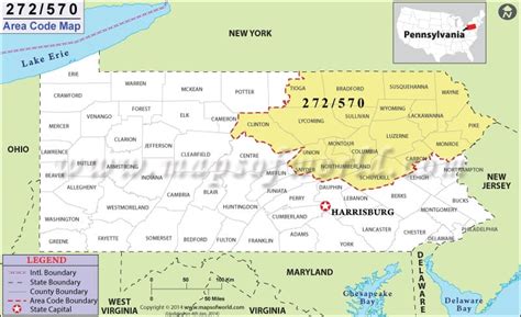 570 Area Code Map Where Is 570 Area Code In Pennsylvania