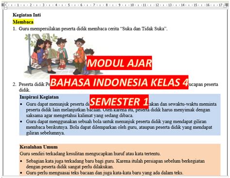 Modul Ajar B Indonesia Kelas Sd Semester Kurikulum Merdeka