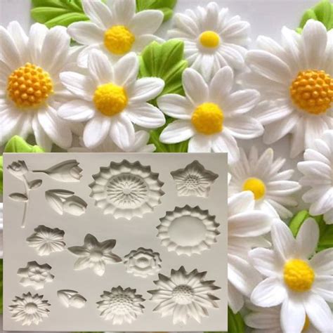 molde de silicone girassol flores p confeitaria e biscuit elo7