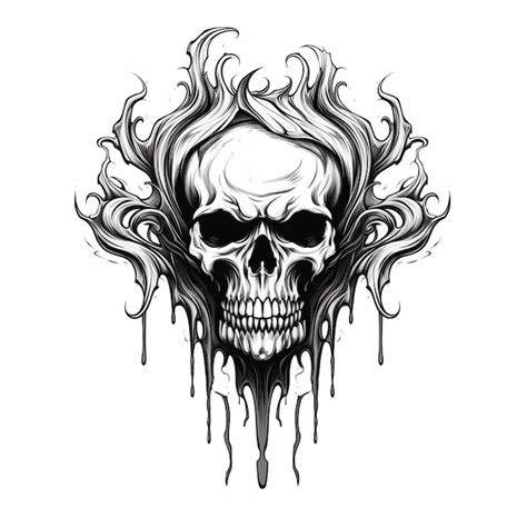 Premium Ai Image Steampunk Skull Drawing