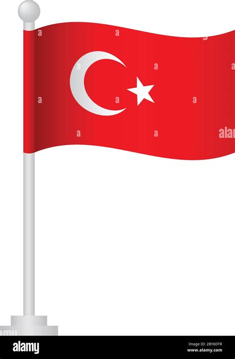Turkey Flag National Flag Of Turkey On Pole Vector Stock Vector Image And Art Alamy