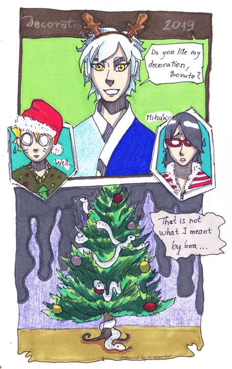 Boruto Christmas Mitsuki Decorating Christmass By Deidara1444 On