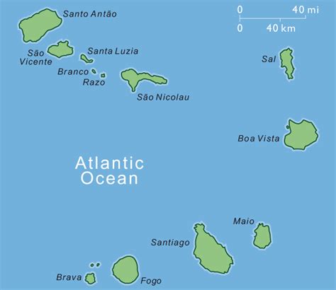 Cabe Verde Mapas Geográficos De Cabo Verde
