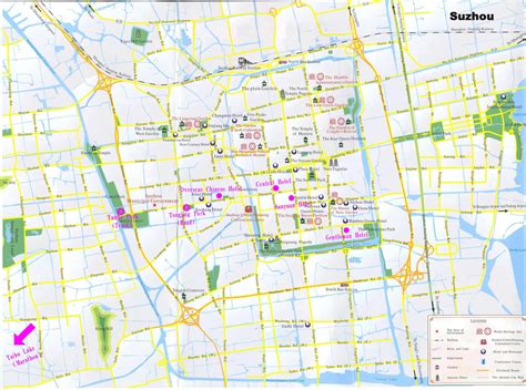 Detailed Suzhou Map With Vivid Legendssuzhou Tour Tours In Suzhou