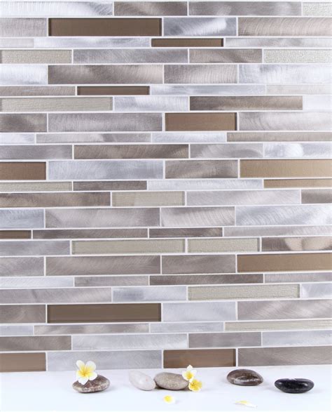 Ws Tiles Twilight Gray Beige 12 In X 12 In Interlocking Glass And Aluminum Mosaic Wall Tile