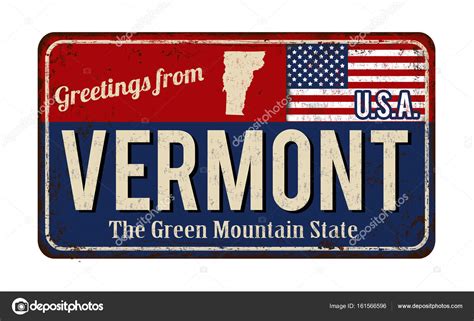 Greetings From Vermont Vintage Rusty Metal Sign Stock Vector Image By