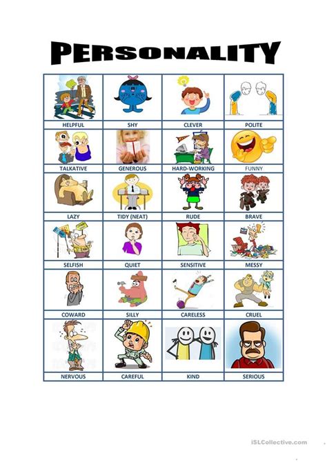 Personality English Esl Worksheets For Distance Learning And Physical