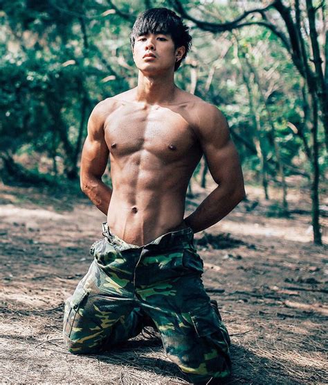 shirtless male muscular asian hunk jock shorts walking beefcake photo the best porn website