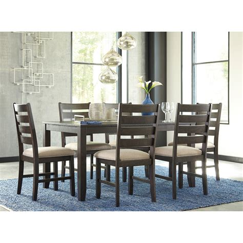 Signature design by ashley realyn dining room upholstered chair set of 2, antique white. Ashley Signature Design Rokane D397-425 Contemporary 7 ...