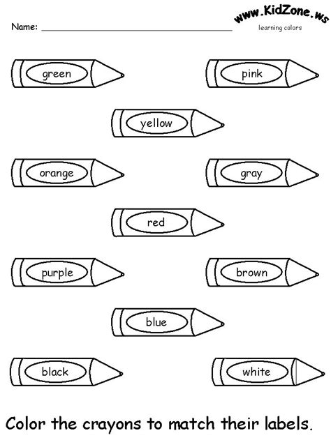 Coloring pages for toddlers, preschool and kindergarten. Review - Crayons | Color worksheets for preschool ...