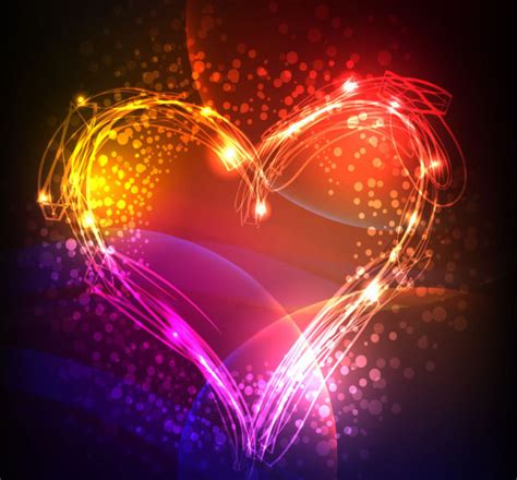 Abstract Colorful Neon Valentine Background Download