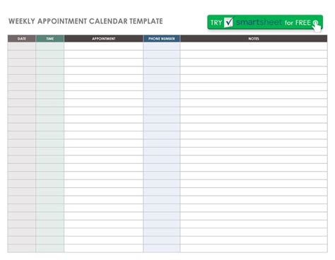 30 Minute Appointment Schedule Template Example Calendar Printable