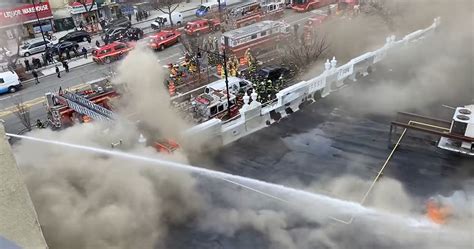 Fire Crews Battle Huge City Block Wide Blaze At Bronx Apartment