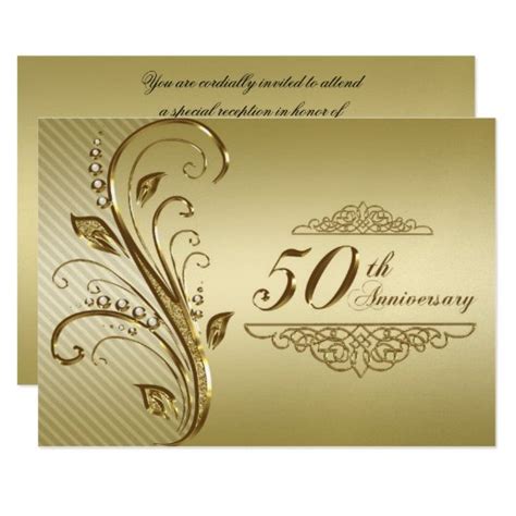 50th Golden Wedding Anniversary Rsvp Card