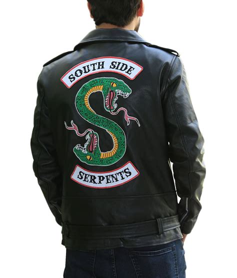 Mens Southside Serpents Black Leather Jacket Riverdale Jackets Hippo