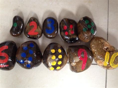 Learning Numbers With Rocks Learning Numbers Learning Activities