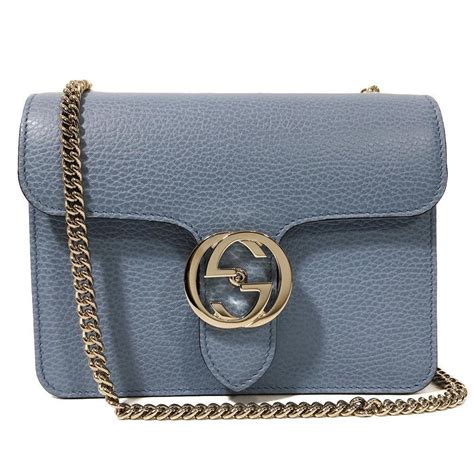 Gucci Blue Leather Marmont Interlocking Gg Crossbody Bag Lyst