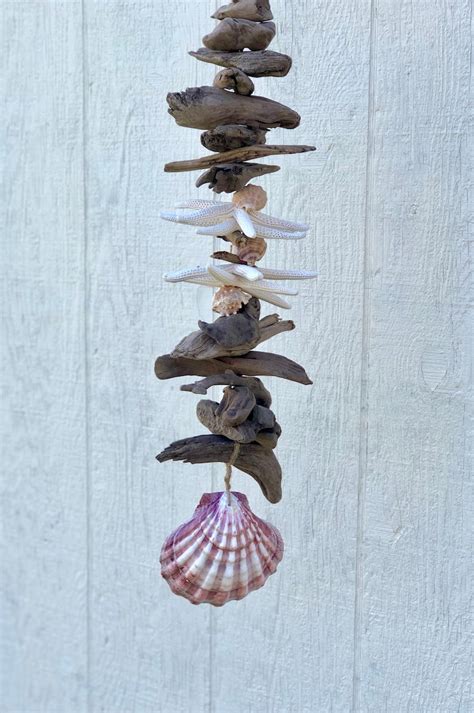 Coastal Decor Beach Wall Art Seashell Garland Shell Wind Chime Hanging