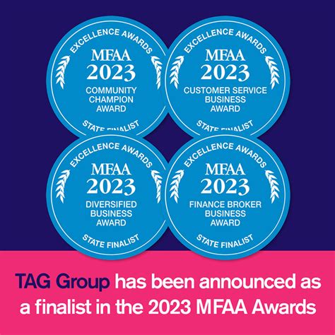 Tag Announced As Finalist In Mfaa State Excellence Awards For 2023