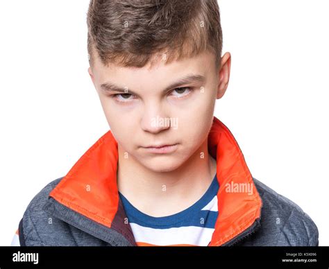 Teen Boy Making Silly Grimace Expressing Disgust Face Upset Child