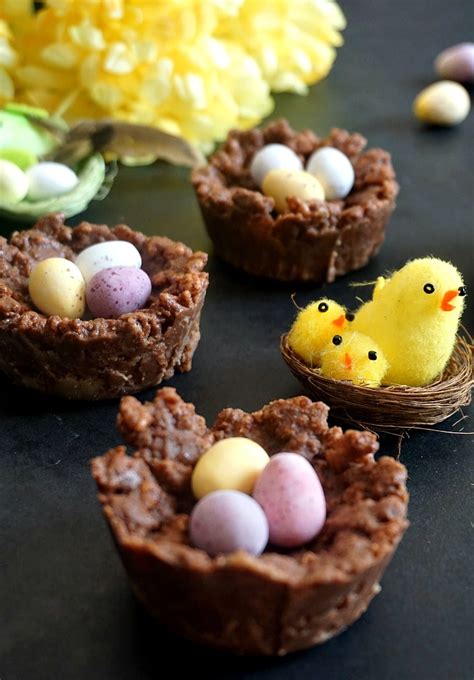Also see recipe notes for using canned tuna or fish pie for easter! Chocolate Rice Krispie Easter Nests - My Gorgeous Recipes
