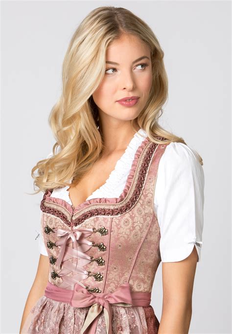 Dirndl Dress Dirndl Sylvie Old Pink Traditional Dress For The Oktoberfest Folk Festival In