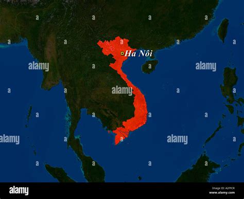 Satellite Image Of Vietnam Showing Hanoi Hi Res Stock Photography And